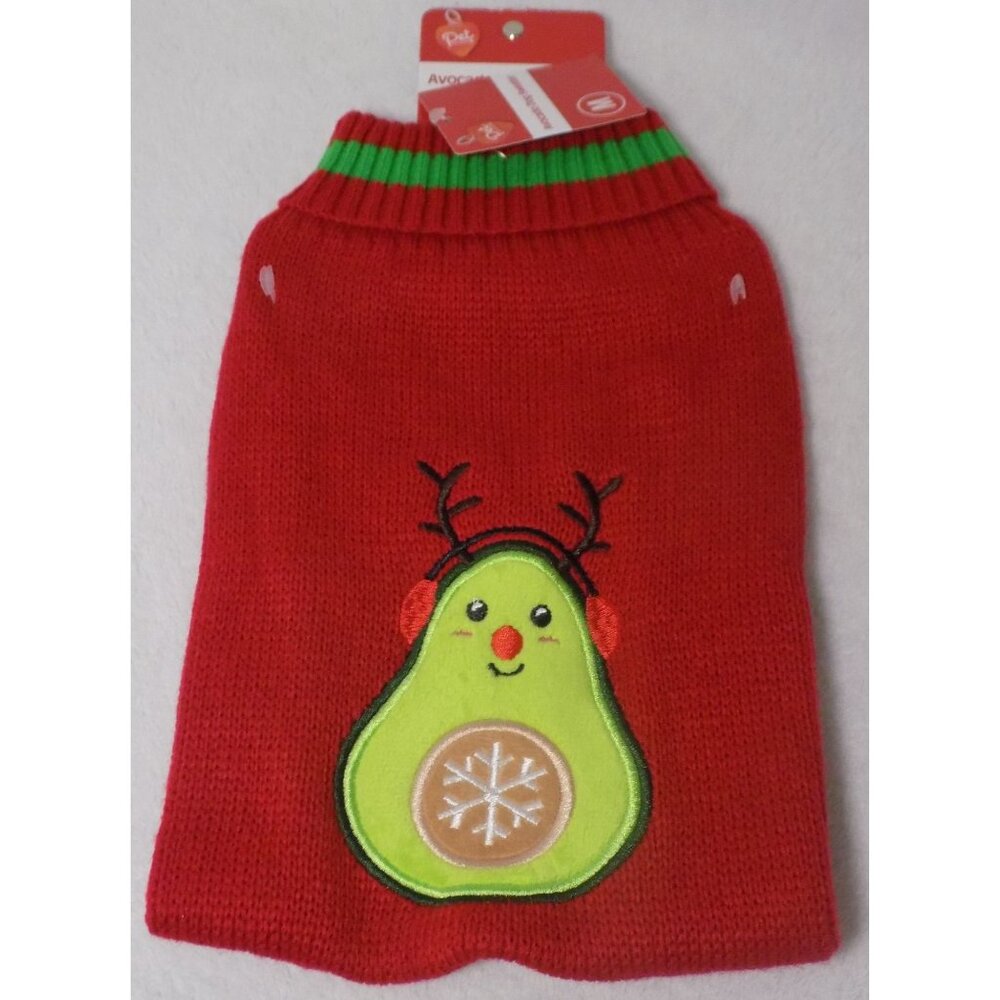 Holiday Christmas Dog Pajama-Size-Medium Reindeer Avocado NWT Knitted (Red)